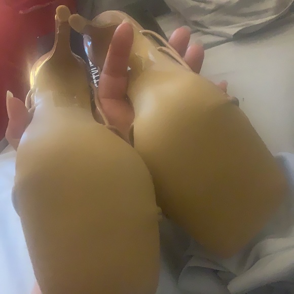 Sand colored wide toe strappy mule sandal - Picture 3 of 6